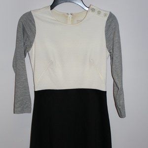 LOFT Grey, White, & Black Winter Dress